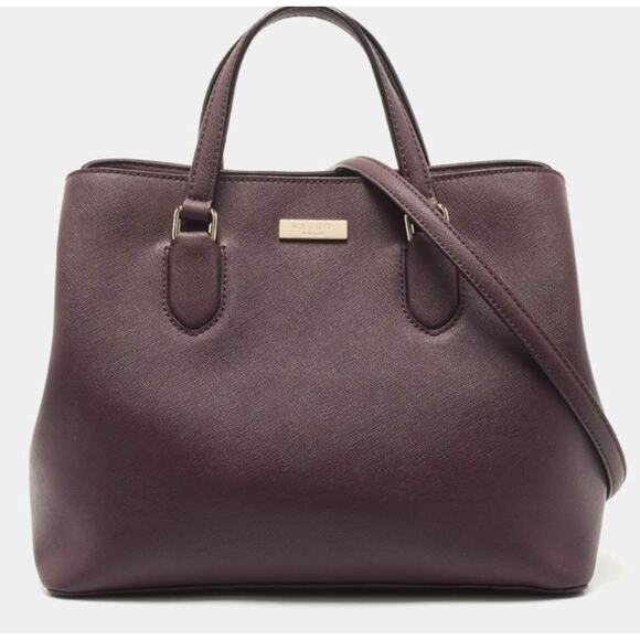 Kate Spade Purple Saffiano Leather Laurel Way‎ Evangelie Satchel - Picture 1 of 12